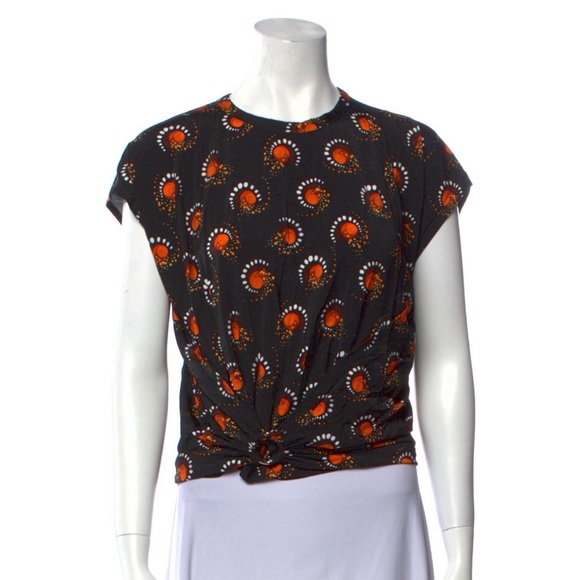 Paco Rabanne cropped t-shirt with pierced ring Sz L - Picture 5 of 9